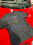4-Car Silhouette T-Shirt - Black